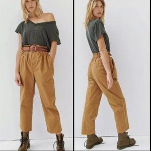 NWT Free People Paper Bag High Waist Cotton Pants